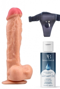 Belden Ba�lamal� Kayganla�t�r�c� Set Noctis 23cm Realistik Dildo No:22